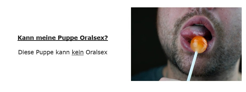 Oralsex Sexpuppe männlich nein